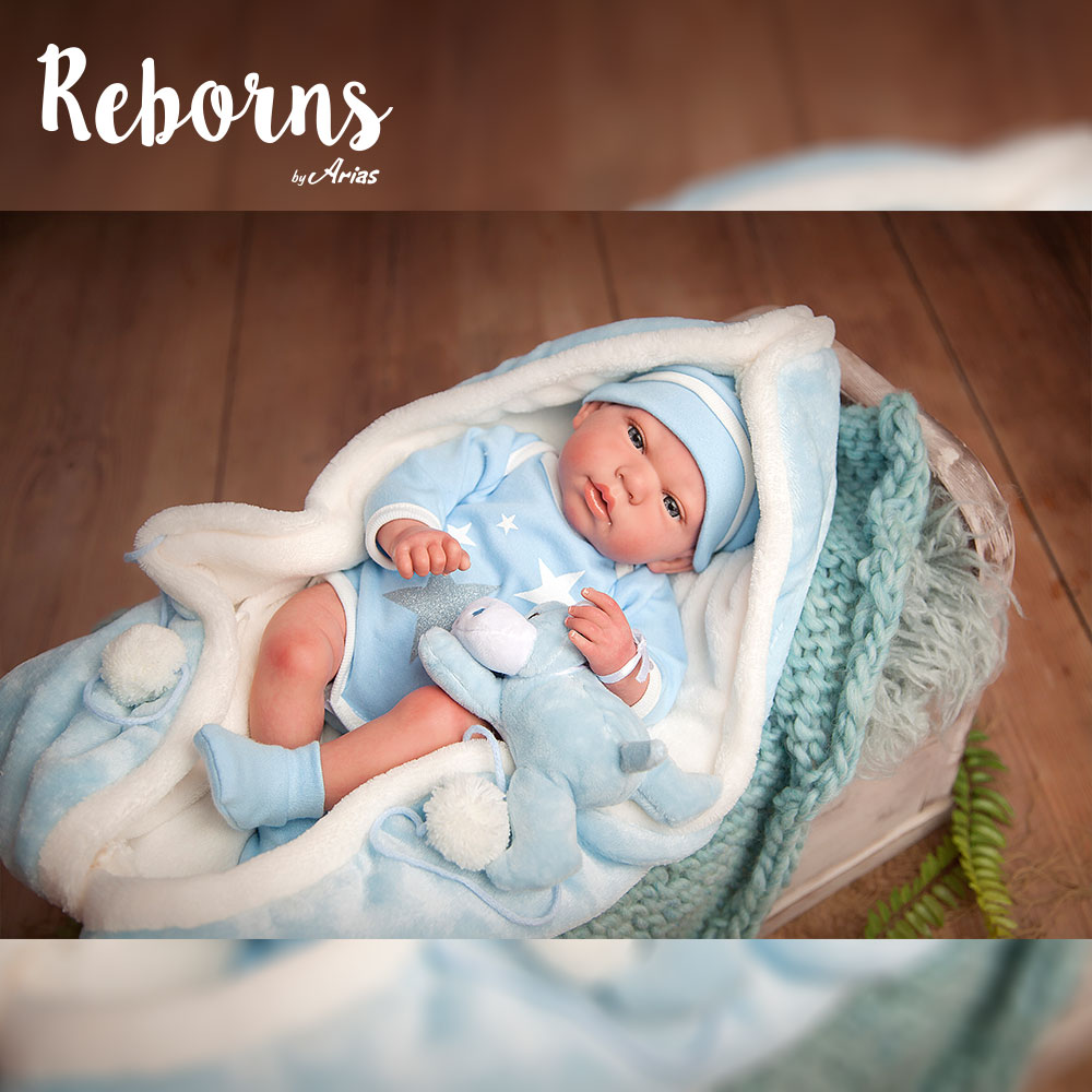 Comprar Bebé Reborn Carlos 40cm c/ Manta e Peluche de Arias