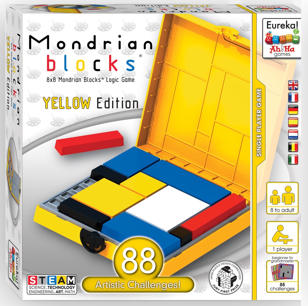 Quebra Cabeça Mondrian - Composição com Vermelho, Amarelo e Azul